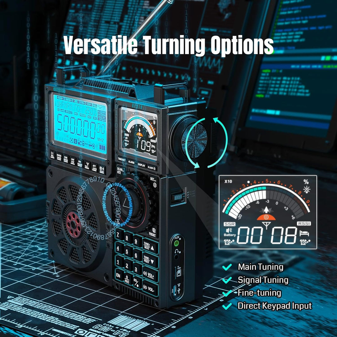 Raddy RF919 SSB Kurzwellenradio, Vollband FM AM SW VHF UHF AIR CB und SSB Weltempfänger, mit Antenne