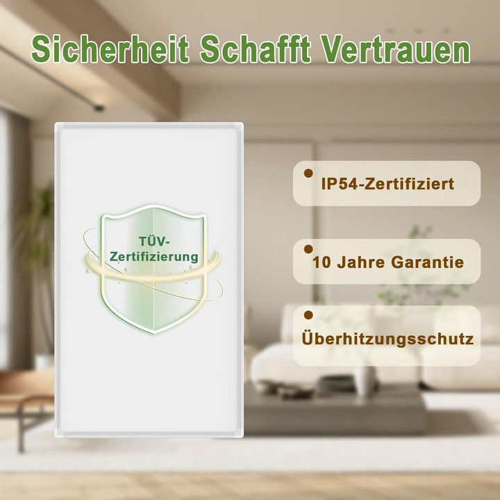 Behagliche Infrarotheizung 300 Watt, Infrarotheizung Wandmontage mit bis zu 120 °C für 1–8 m², Elekt