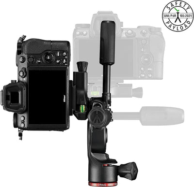 Manfrotto Befree 3-Way Live Stativkopf, Aluminium Fluid-Kopf für Foto- und Video-Kameras bis zu 6 kg