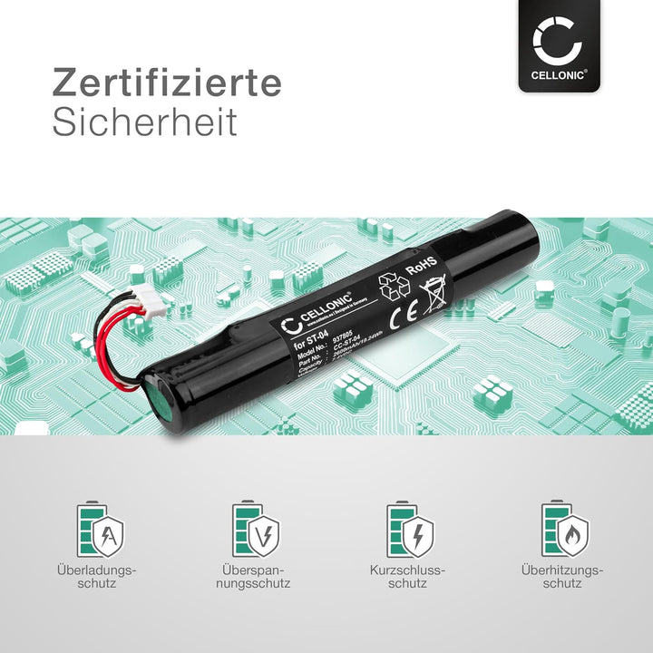CELLONIC, Lautsprecherakku kompatibel mit Sony SRS-X55, SRS-X77 (2600mAh, 7.4V) Ersatzakku ST-04 1x