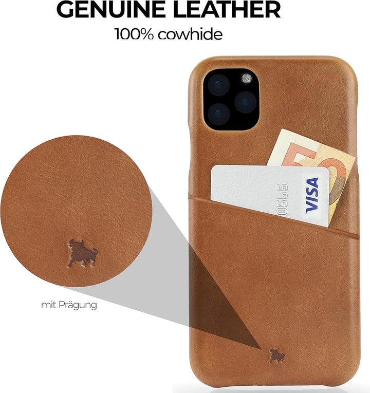 BULLAZO Menor Urban – Schutzhülle Handy Hülle mit Kartenfach aus Leder kompatibel mit iPhone 11 Pro