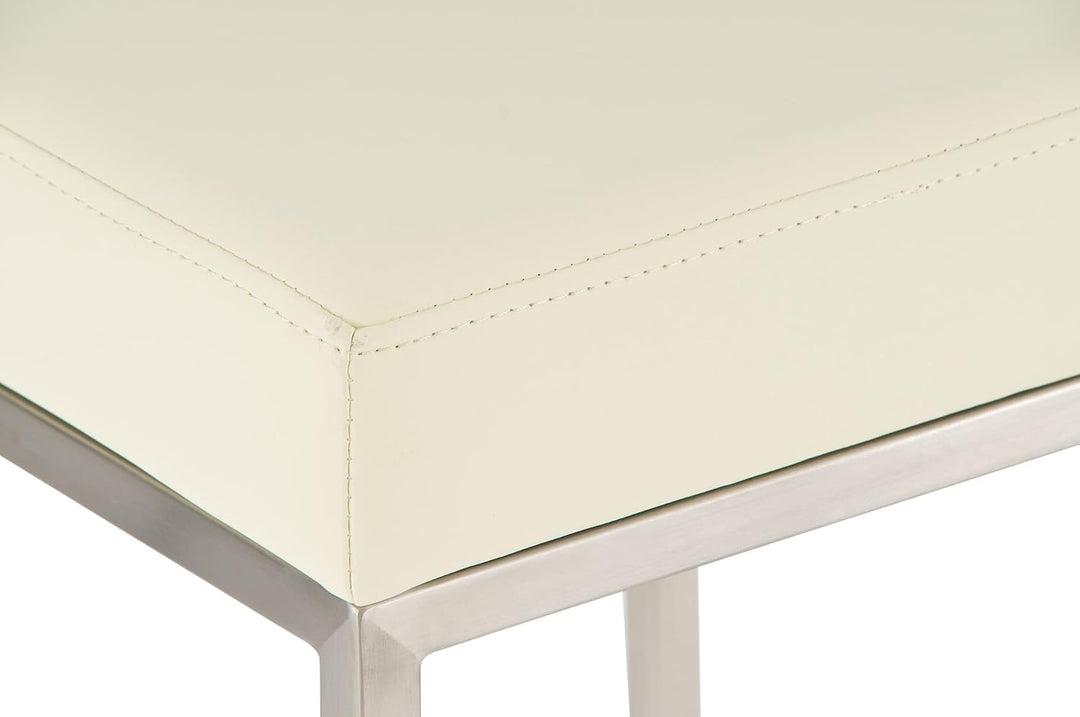 CLP 2er Set Barhocker Montreal Kunstleder I Gepolsterte Stühle Für Bartresen, Farbe:Creme, Gestell F