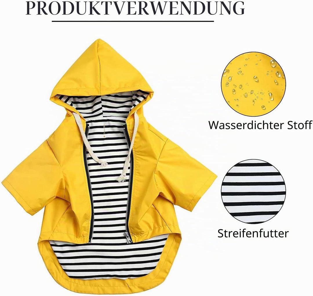 Pethiy Premium hunderegenmantel,Wasserdicht Hundemantel mit Kapuze Hundebekleidung Hunde Regenjacken