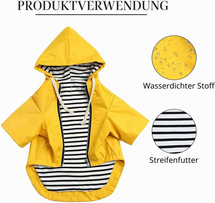 Pethiy Premium hunderegenmantel,Wasserdicht Hundemantel mit Kapuze Hundebekleidung Hunde Regenjacken