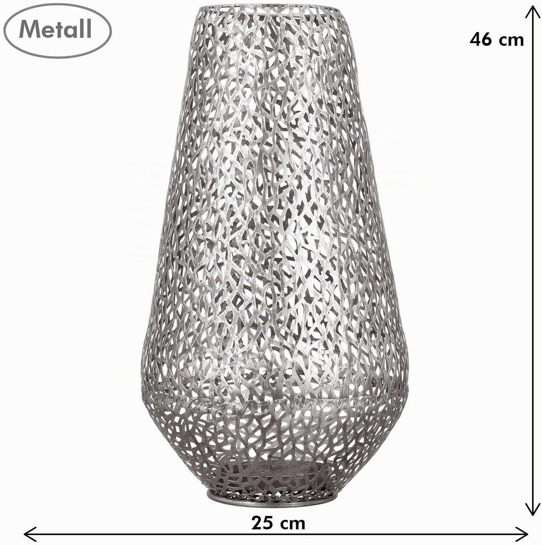 Casablanca - Boden-Windlicht - Purley - Metall - antik-Silber - Tischdeko - Höhe 46 - Ø 25 cm Höhe 4