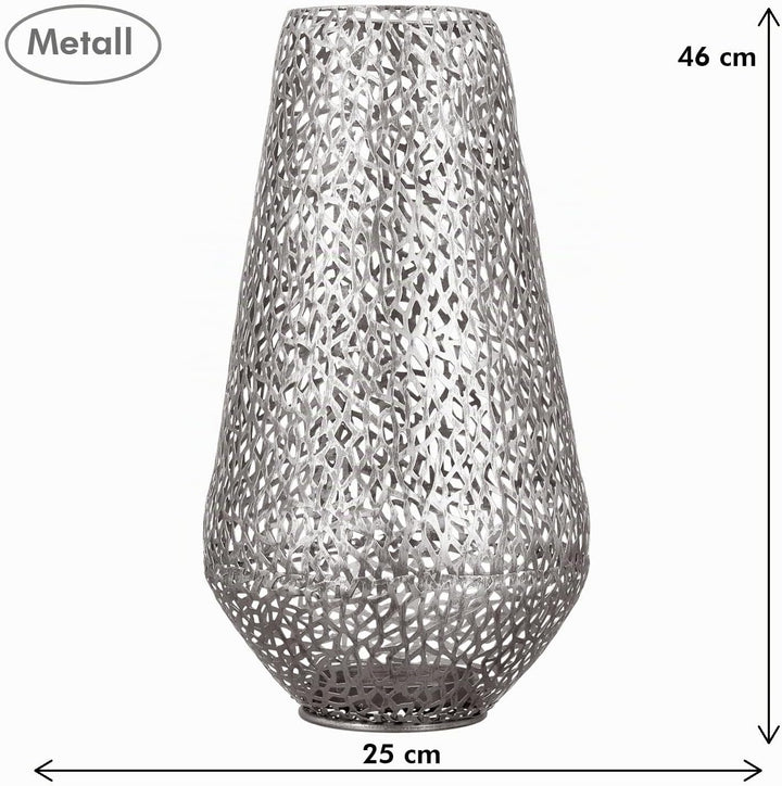 Casablanca - Boden-Windlicht - Purley - Metall - antik-Silber - Tischdeko - Höhe 46 - Ø 25 cm Höhe 4