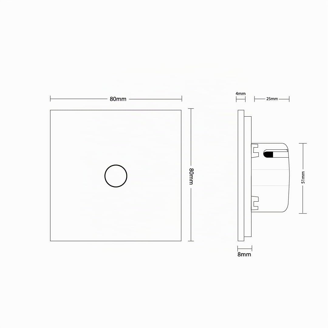 LIVOLO Touch Taster Licht - Taster Türklingel Berrührungsschalter Unterputz UP Komplettset mit Glasb