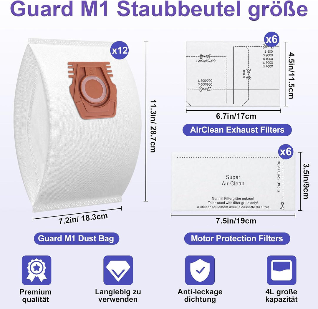 Staubbeutel für Miele TU Guard L1/ Guard S1/ CO Guard M1 Series Staubsauger