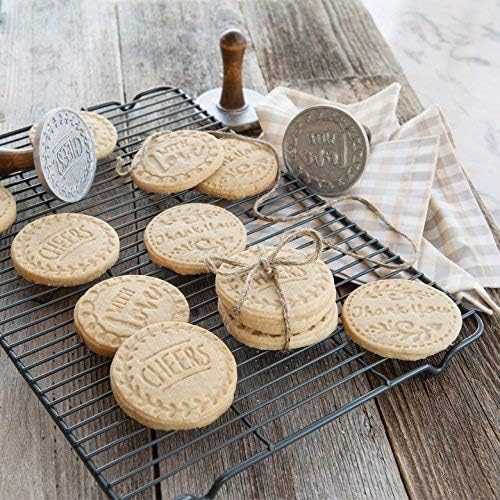 Nordic Ware NW 01280 Greetings Cast Stamp Keksausstecher, Aluminium, Grau-Braun Greetings (Grüsse),