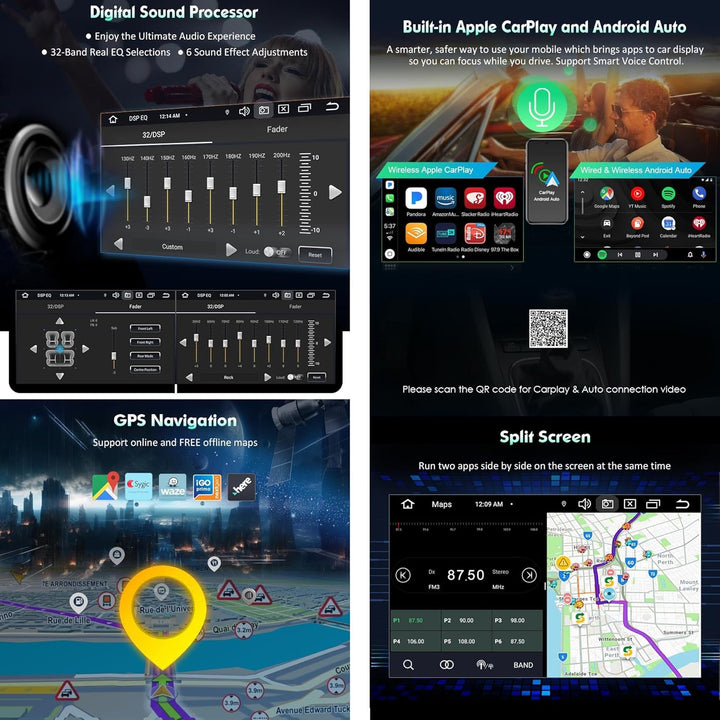Erisin 8 Kern Android 14 DAB+ Autoradio 4GB+64GB Bluetooth Für BMW 3er E90 E91 E92 E93 M3 mit GPS Na