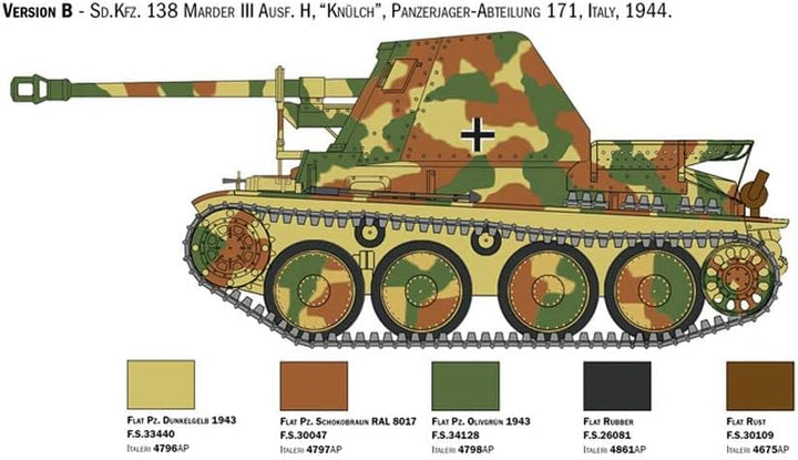 Italeri 6566 1:35 Dt. Sd.Kfz.138 Marder III AUSF. H - Modellbau, Bausatz, Standmodellbau, Basteln, H