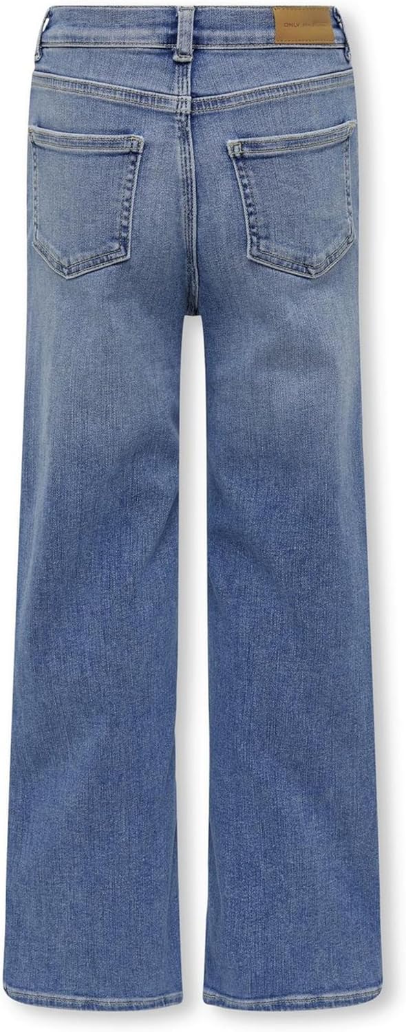 ONLY Girl Weit geschnitten Jeans KOGMADISON Mittlere Taille Gerade geschnitten Jeans 116 Medium Blue