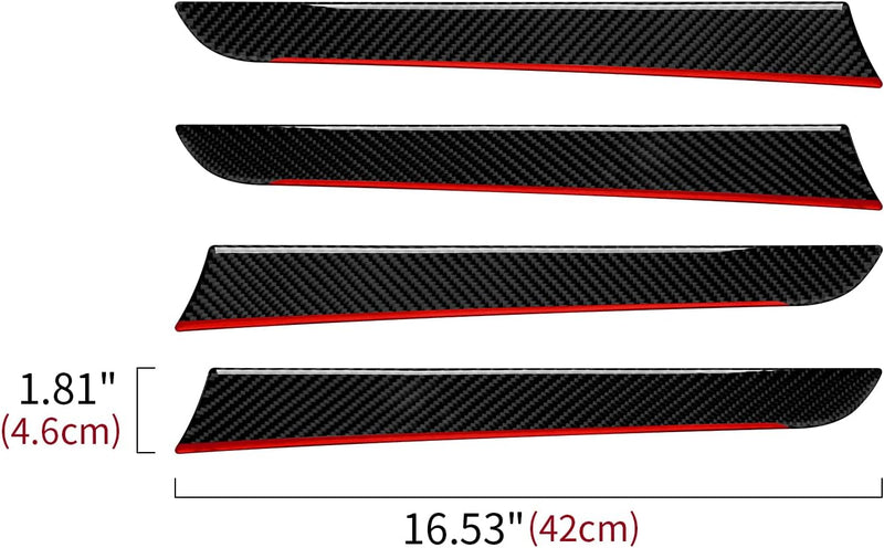 4PCS Kohlfaser Auto Türverkleidung Dekoration Aufkleber Autotür Strip Trim Kompatibel mit Audi A4 (2