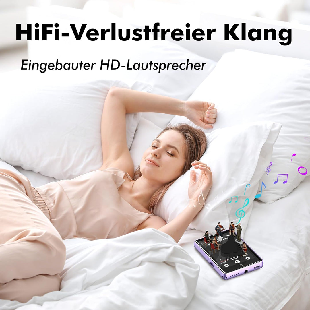 32GB MP3 Player mit Bluetooth 5.3, tragbarer MP3-Player mit Lautsprecher | für Kinder HiFi-Klangqual