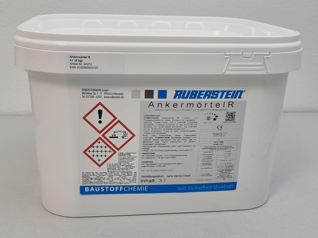 Ruberstein® Ankermörtel R hochsulfatbeständig 2K, 6 kg zum Einbetten der Spiralanker