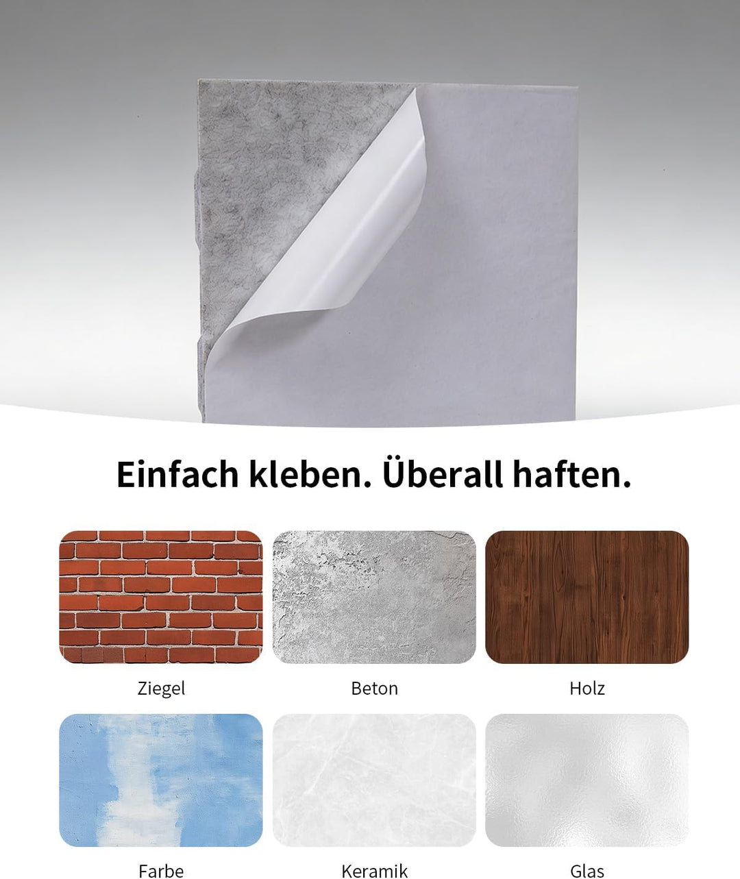 AsmeSonic Akustikplatten selbstklebend 8 Stück, 30x30x0.9cm Akustikpaneele Wandpaneele, Akustische B