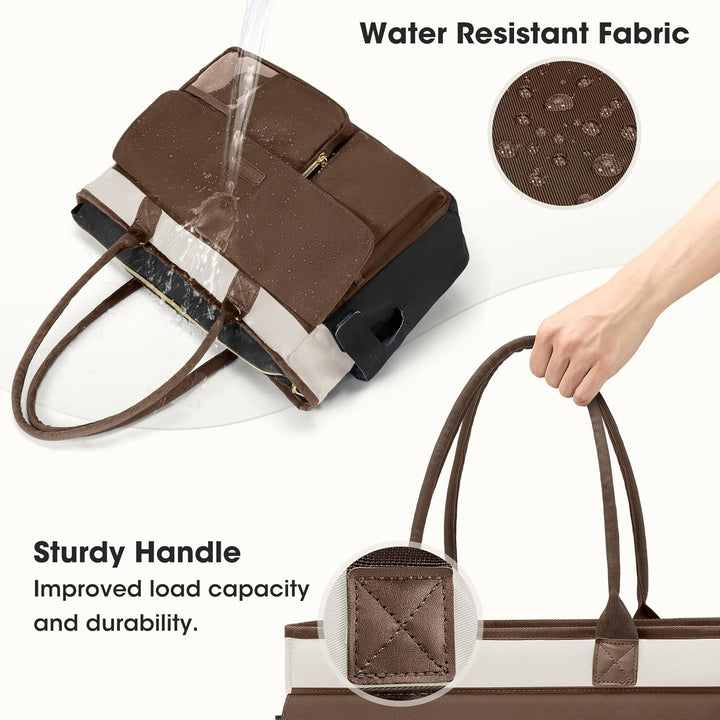 RAINSMORE Lehrertasche Damen mit Lunchfach 15,6 Zoll Laptoptasche Gross Isoliertes Fach Wasserdicht