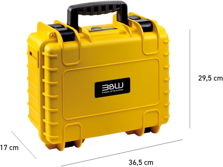 B&W Transportkoffer Outdoor - Typ 3000 - Gelb mit variabler Facheinteilung - wassserdicht nach IP67