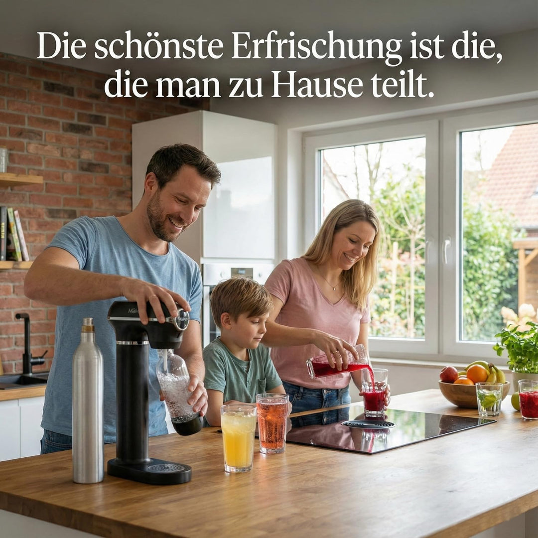 Wassersprudler Soda Maker mit Manometer - Carbonator für Sprudelwasser inkl. 1L und 0.5L BPA-freien
