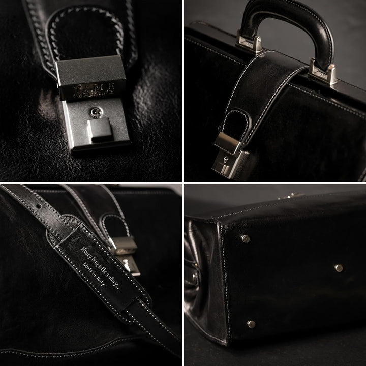 Time Resistance Leder Arzttasche - Arztkoffer - Doktortasche - Aus 100% Echtleder - Aktentasche für