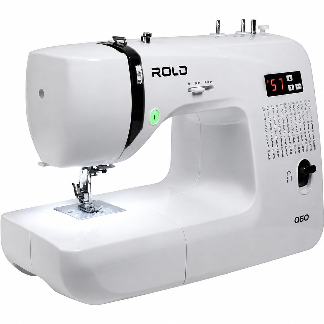 Rold Q60 Computernähmaschine | 60 Stichprogramme | Nadeleinfädler | Metallrahmen | LED-Beleuchtung |