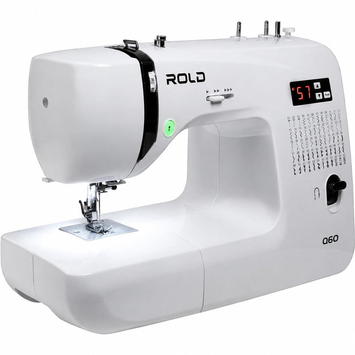 Rold Q60 Computernähmaschine | 60 Stichprogramme | Nadeleinfädler | Metallrahmen | LED-Beleuchtung |