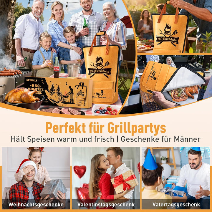 KEZKALS Geschenke für Männer, BBQ Wärmebeutel – Hält Grillfleisch warm nach dem Garen, Grill Zubehör