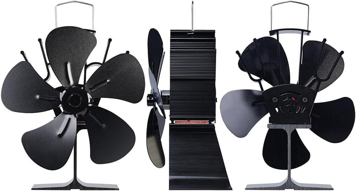 Carlo Milano Ofenventilator: Stromloser Kaminofen-Ventilator mit 5 Lüfter-Blättern, für 60-350 °C (V