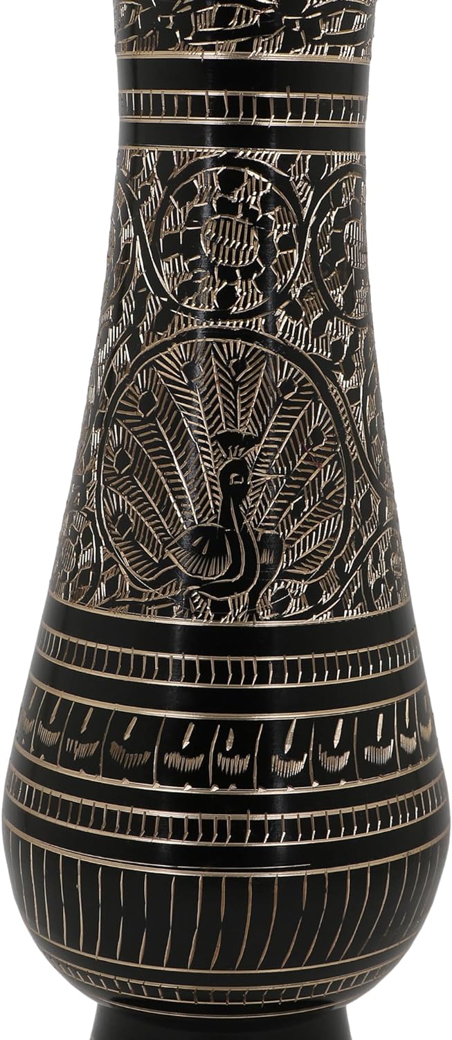 Zap Impex® Blumenvase aus Messing, Schnitzerei, für Zuhause, Büro, Wohnzimmer, Bett, Wandbild, Dekor