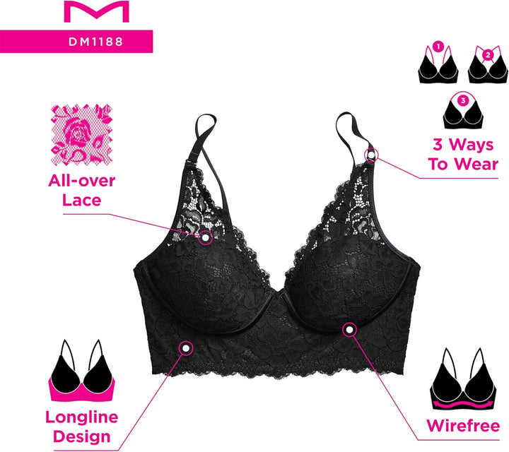 Maidenform Damen BH 75A Schwarz, 75A Schwarz