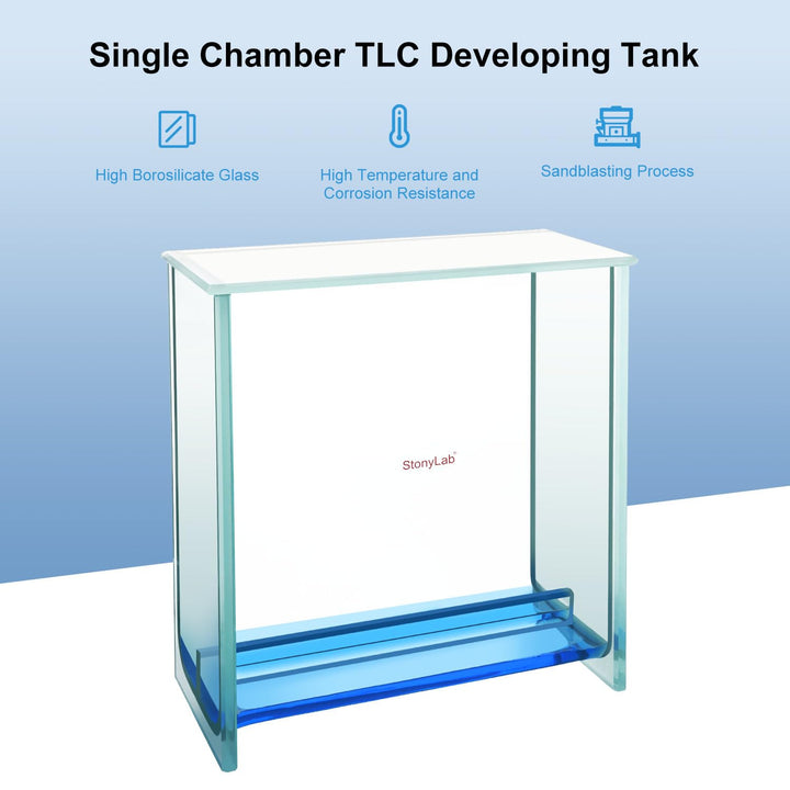 stonylab Glas Quadrat TLC Entwicklungstank, Schwerlast Borosilikat Chromatographie TLC Entwicklungsk