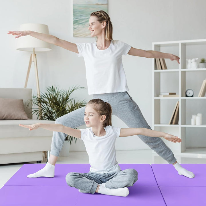 KOMFOTTEU Gymnastikmatte faltbar, Weichbodenmatte 180x60x5cm Fitnessmatte, Turnmatte dick mit Trageg