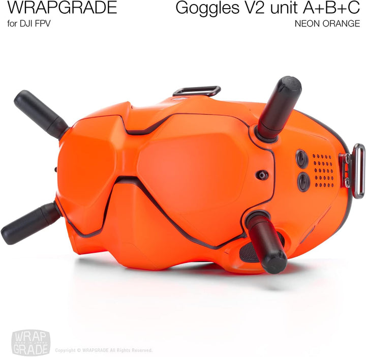 WRAPGRADE Skin Kompatibel mit DJI FPV | Goggles V2 (NEON ORANGE)