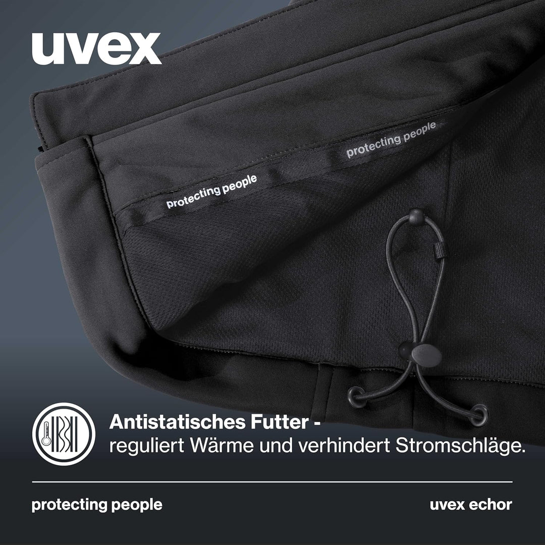 Uvex Echor Softshell-Arbeitsjacke für Herren - atmungsaktiv & wasserabweisend L Dunkelblau, L Dunkel
