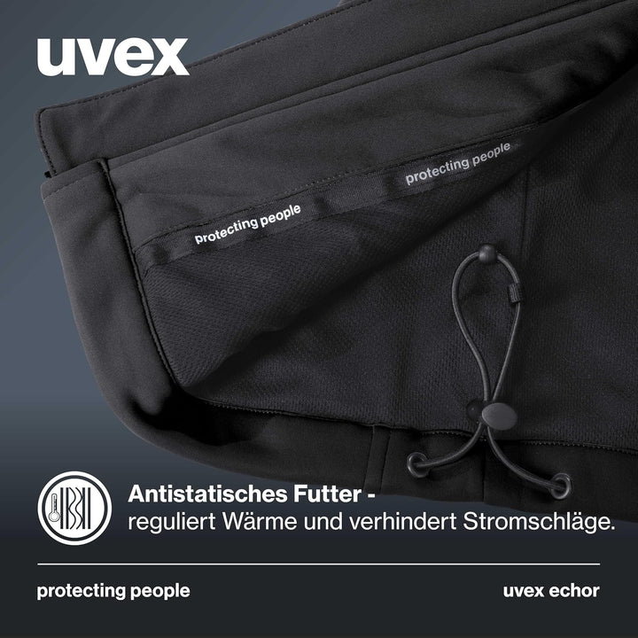 Uvex Echor Softshell-Arbeitsjacke für Herren - atmungsaktiv & wasserabweisend L Dunkelblau, L Dunkel