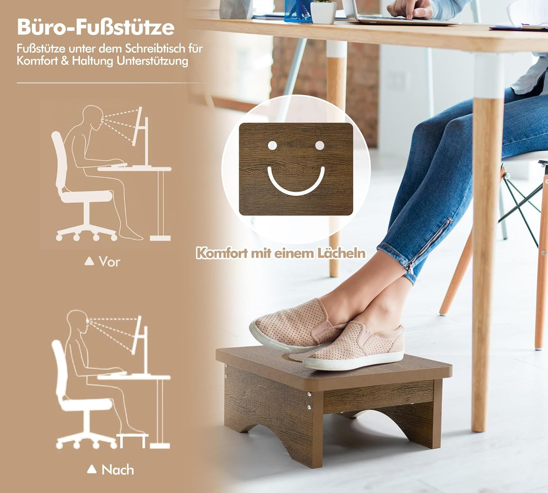 Rutschfester Tritthocker mit Gummifüssen für Senioren und Kinder, 40 × 32 × 14 cm, robuste Stufe mit