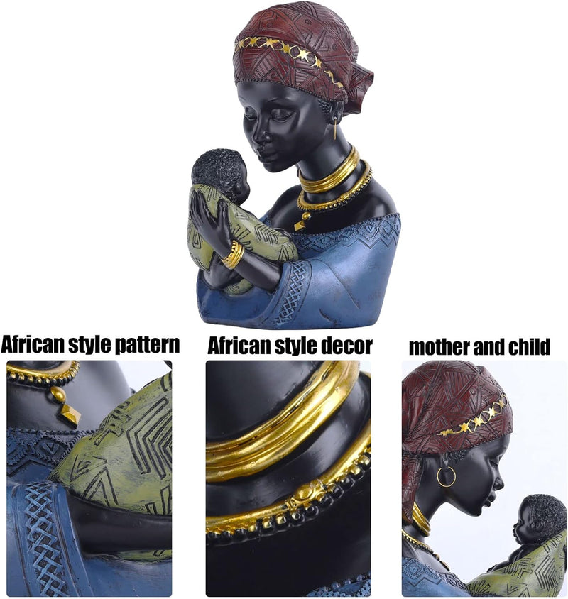 QIANLING Heimdekoration afrikanische Kunstskulpturen, afrikanische Dekoration, afrikanische Frau und