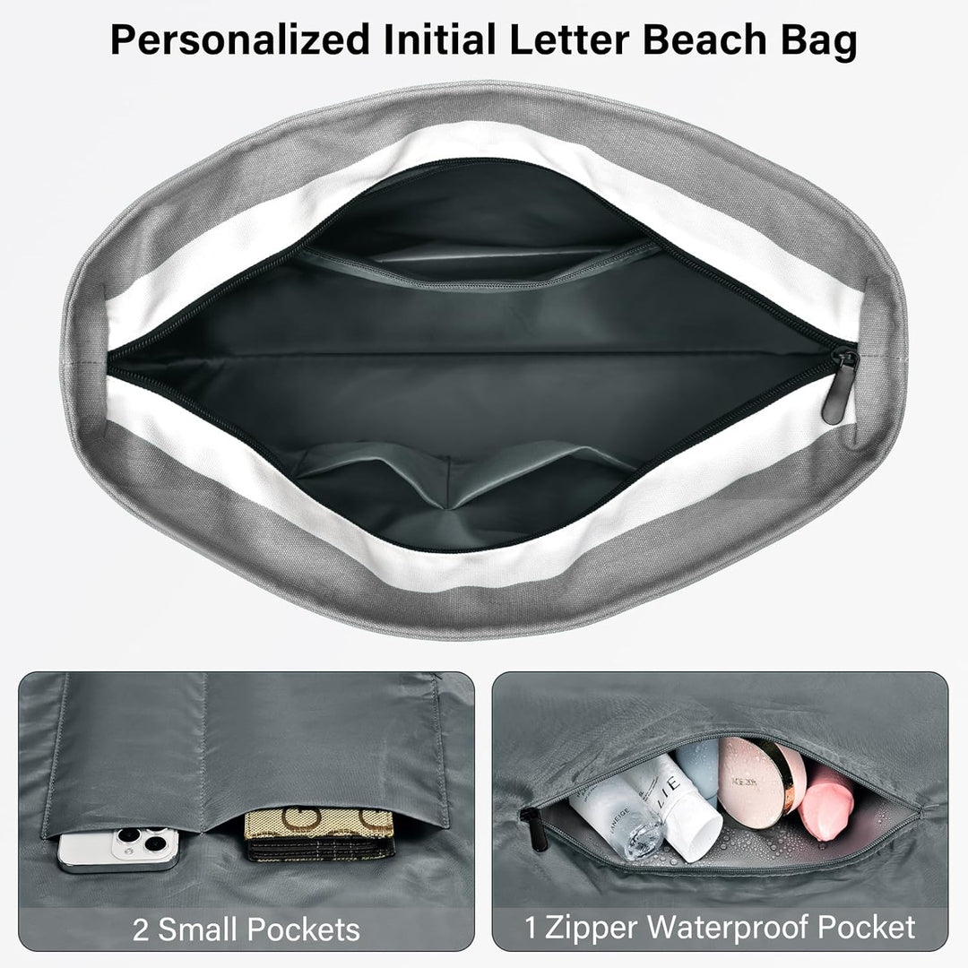 oscaurt Strandtasche Badetasche XXL Shopper Tasche Damen Umhängetasche Wasserdicht Beach Tote Bag mi