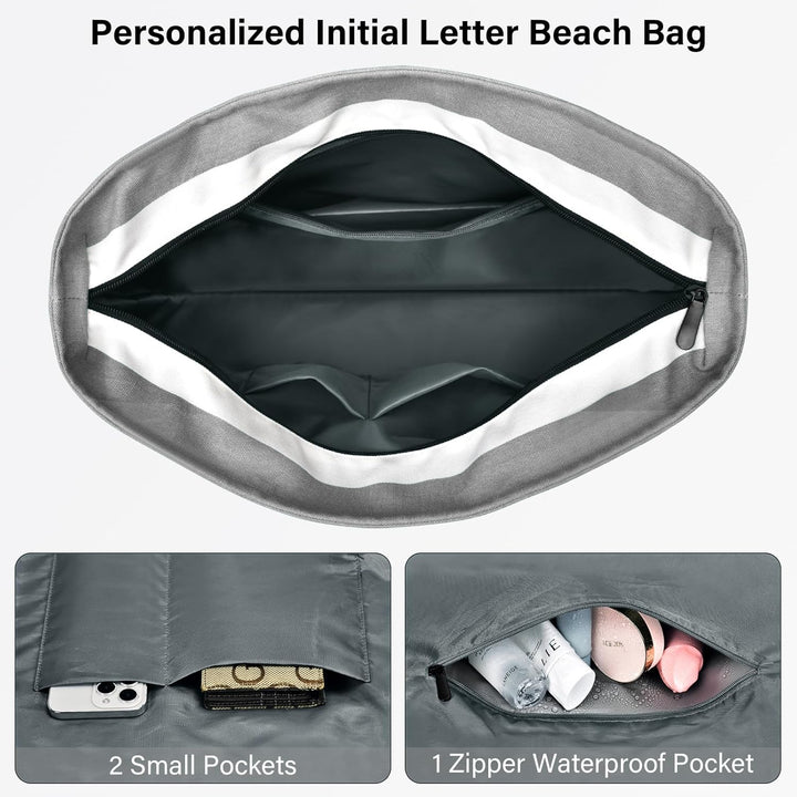oscaurt Strandtasche Badetasche XXL Shopper Tasche Damen Umhängetasche Wasserdicht Beach Tote Bag mi
