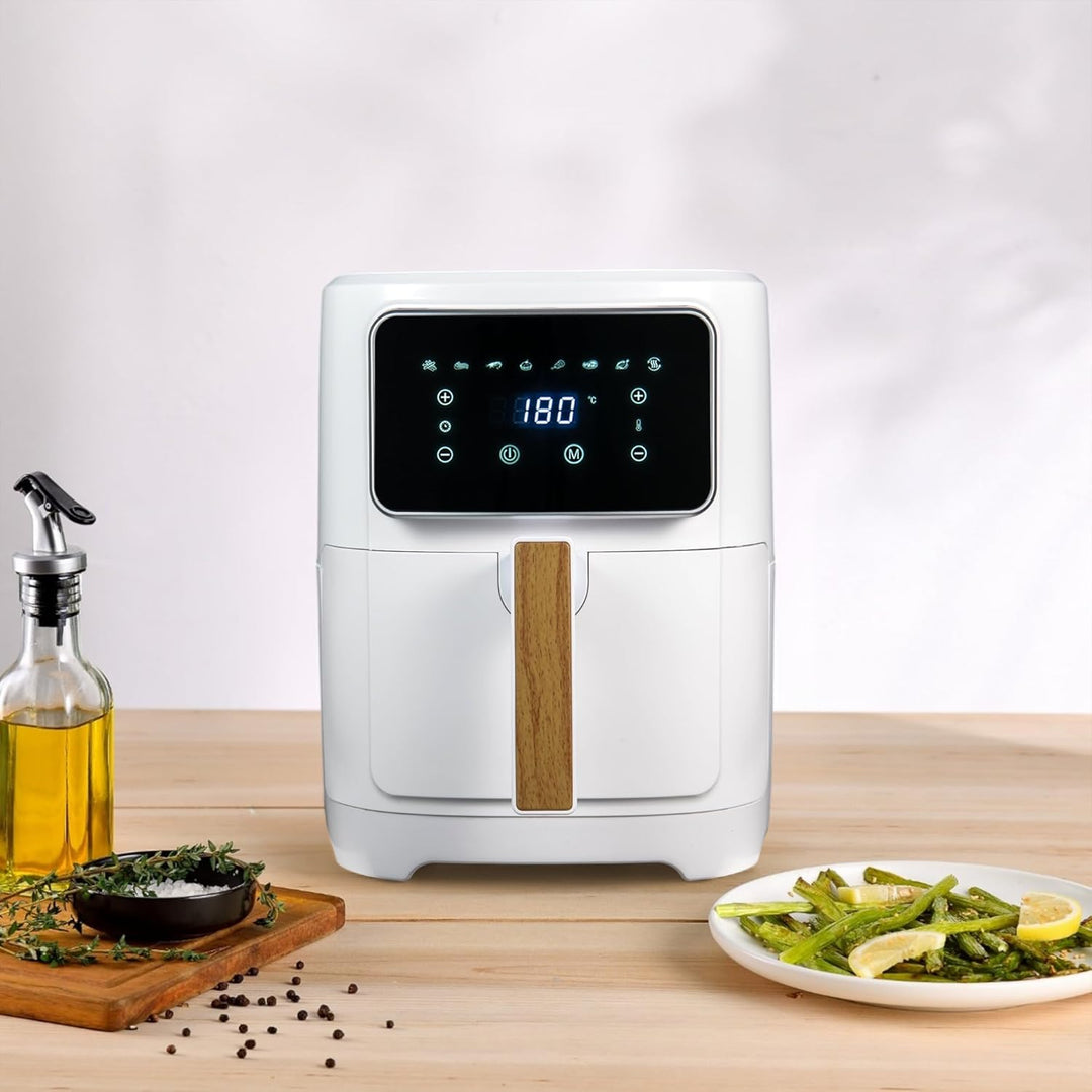BERGNER NATURALLY - PFAS-Freie Heissluftfritteuse 1800W 6.9L - 8 Kochprogramme - Air Fryer mit Keram