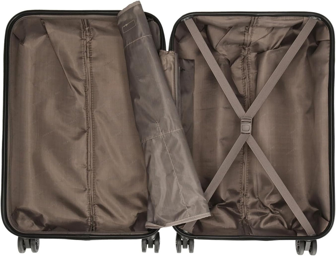 Reisetrolley Plumeria 4W | Hartschalen Koffer aus Stabiler ABS-Schale | TSA-Zahlenschloss | Vier 360