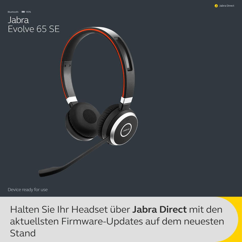 Jabra Evolve 65 SE Schnurloses Mono-Headset - Bluetooth-Headset mit Mikrofon mit Geräuschunterdrücku