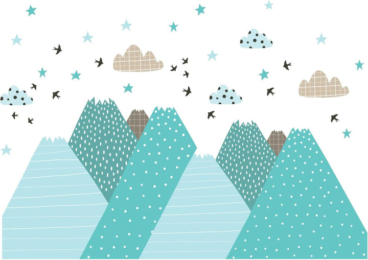 Wandsticker Kinder Deko Babyzimmer Wandsticker Kinder Wandsticker skandinavische Berge Jessika H80 x