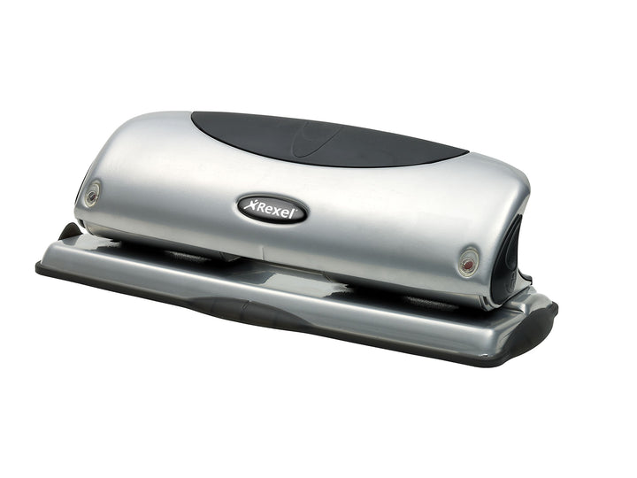 Rexel P425 Vierfach-Locher, silber/schwarz, für A4 Lochungen silber Einzelbett, silber Einzelbett