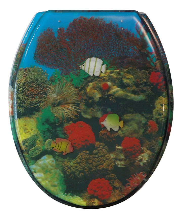 SITZPLATZ - 40544 7 - WC-Sitz Dekor 3-D-Riff - Toilettensitz aus Kunststoff-Polyresin & Unikat, da h