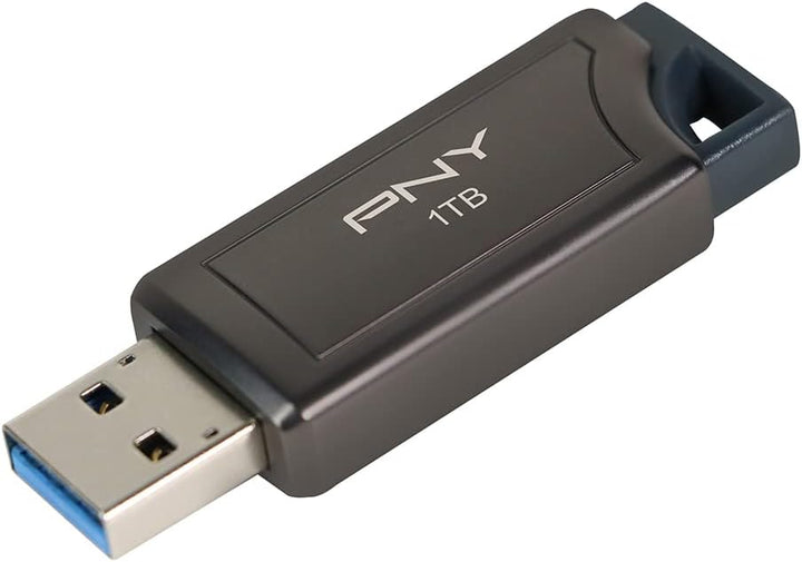 PNY 1TB PRO Elite V2 USB 3.2 Gen 2 Flash-Laufwerk, bis zu 600 MB/s Lesegeschwindigkeit, Dunkelgrau U