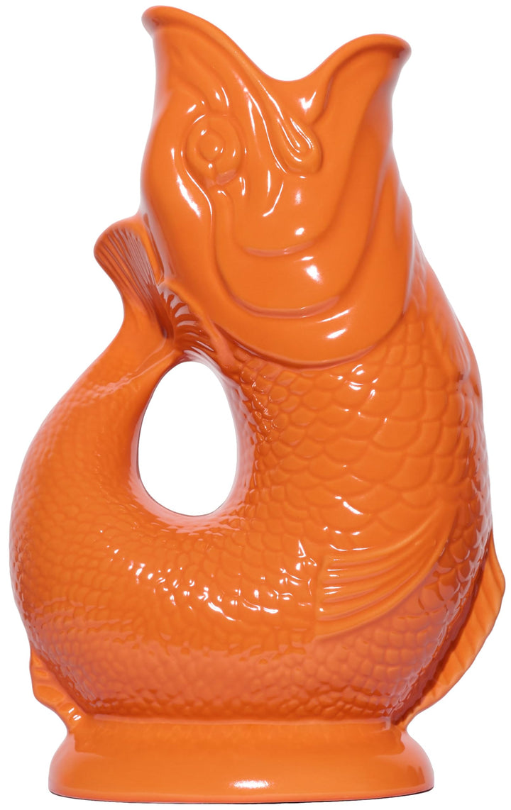 Gluckigluck Karaffe XL Orange – 1,2l – Original Gluggle Jug aus England – Wasserkrug mit Glucker-Ger