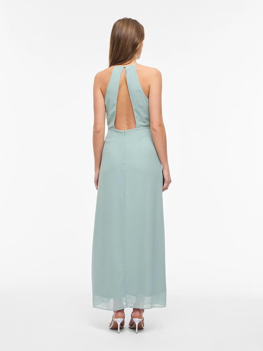 Vila Damen Vimilina S/L Maxi Dress/Su-Noos Kleid 34 Green Milieu, 34 Green Milieu