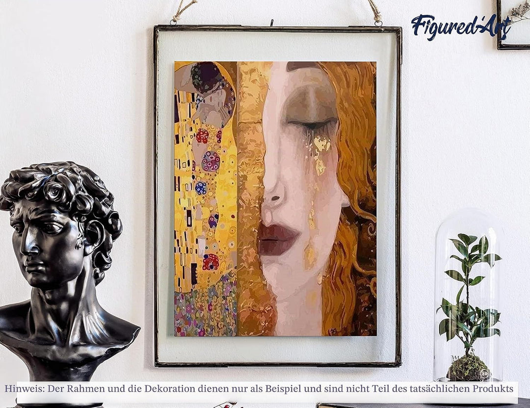 Figured'Art Malen Nach Zahlen Erwachsene Mit Rahmen Gustav Klimt - Paint by Numbers Basteln DIY Bast