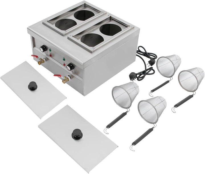 2KW Nudelkocher mit 4 Körben, Nudelkocher Pastakocher aus Edelstahl Pastakocher Pasta Station, Tempe